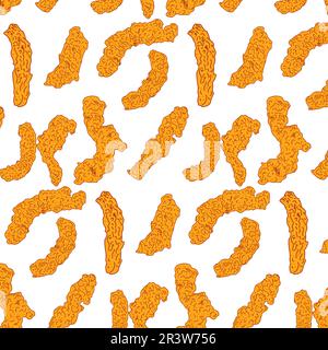 Chicken Fried Crispy Seamless Pattern. Fast food menu design elements. Chicken Fried Fast food background. Stock Vector