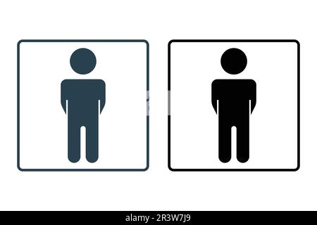 Man icon. Solid icon style design. Simple vector design editable Stock Vector
