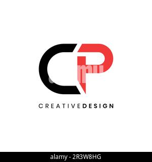 Simple futuristic letter CP logo design vector illustration Stock Vector