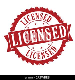 Licensed grunge rubber stamp on white background, vector illustration Stock Vector