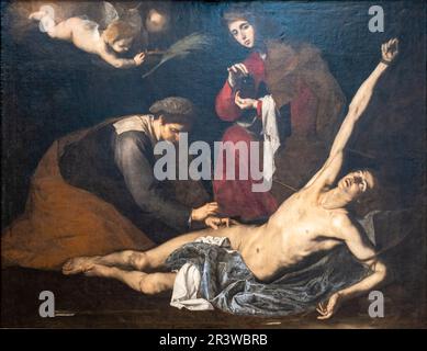 Saint Sebastian tended by the Holy women Stock Photo