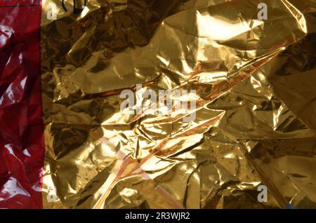 Aluminium foil texture background. Different wrinkled surfaces. Stock Photo