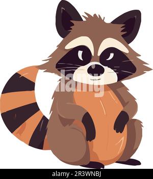 A playful raccoon mascot sitting Stock Vector