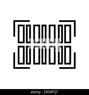 Barcode Lineal Icon Symbol Vector. Black Outline Barcode Icon Stock Vector