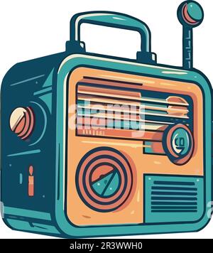 Vintage radio equipment old fashioned Stock Vector