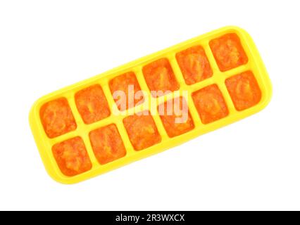 Pureed Baby Food in a Ice Cube Tray Stock Photo - Alamy