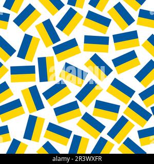 Pattern with flags of Ukraine. Colorful illustration with flags for background. Seamless pattern with flags of Ukraine. Stock Vector