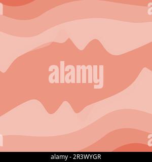 Abstract rectangular frame with top and bottom pattern of wavy lines in trendy autumn hues with copyspace. Isolate. Template for lettering. Good for p Stock Vector