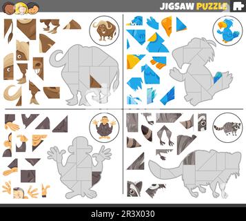 Printable Elephant Jigsaw, Animal Puzzle Template