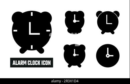 Alarm clock Fill Icon Symbol Vector. Black Glyph Alarm clock Icon Stock Vector
