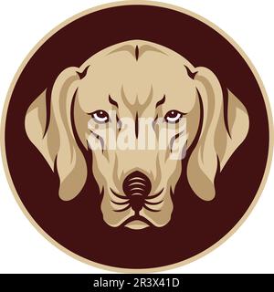 Bed Bug Dog (a Bed Bug Shaped like the nose of the Labrador Dog) Inspection Service Logo Design Stock Vector
