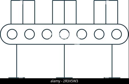 Conveyor belt icon. Monochrome simple sign from construction instruments collection. Conveyor belt icon for logo, templates, web design and Stock Vector