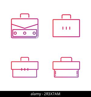 Briefcase Gradient Icon Vector Illustration Stock Vector