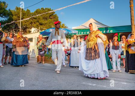 ball pagès, tipica danza ibicenca, Portinax, Ibiza, balearic islands, Spain. Stock Photo