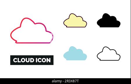 Cloud Icon Set Vector Illustration Stock Vector