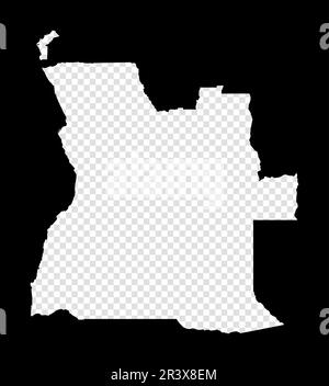 Angola country simplified map. Black ink smooth outline contour on ...