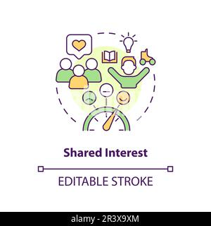 Shared interests concept icon Stock Vector