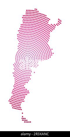 Argentina dotted map. Digital style shape of Argentina. Tech icon of the country with graduated dots. Classy vector illustration. Stock Vector