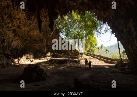 Hobbit Cave or Liang Bua cave, or rats cave, on the island of Flores, West Nusa Tenggara, Indonesia Stock Photo