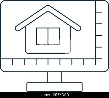 Building Design Software icon. Monochrome simple sign from construction instruments collection. Building Design Software icon for logo, templates, web Stock Vector