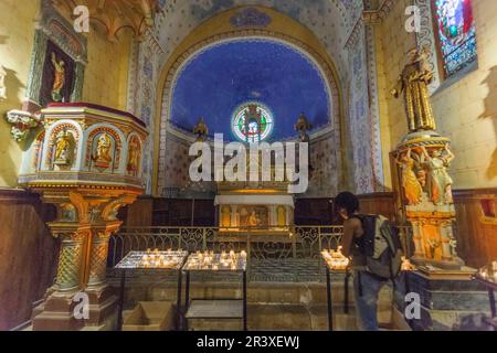 iglesia de Sainte-Marie-Madeleine, Rennes-le-Chateau, departamento del Aude, Languedoc-Roussillon,Francia, europa. Stock Photo