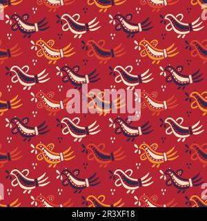 Flying pigeons seamless vector pattern Stock Vector