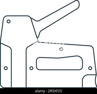 Staple gun icon. Monochrome simple sign from construction instruments collection. Staple gun icon for logo, templates, web design and infographics. Stock Vector