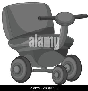 Electric wheelchair cartoon isolated illustration Stock Vector