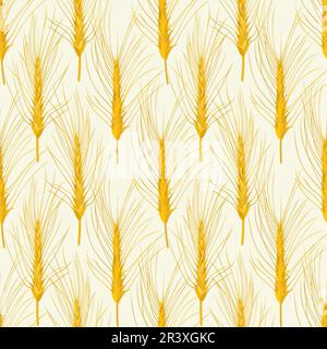 Wheat agricultural background. Seamless pattern vector illustration Stock Vector