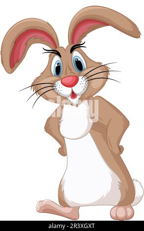 Adorable Brown Rabbit Standing Up illustration Stock Vector Image & Art ...
