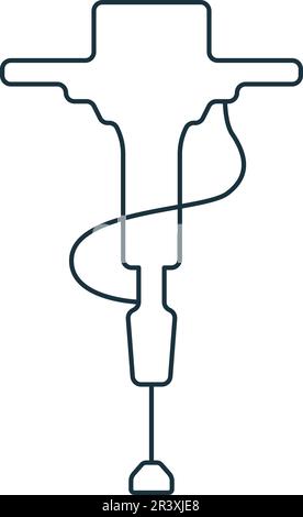 Jackhammer icon. Monochrome simple sign from construction instruments collection. Jackhammer icon for logo, templates, web design and infographics. Stock Vector