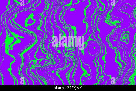 Psychedelic marble texture in vibrant neon colors. Trippy distorted background in 70-80s vaporwave style. Vector abstract geometric design with Stock Vector