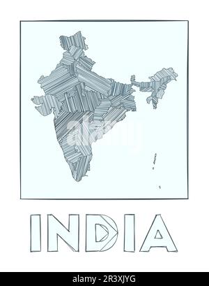 Colored hand drawn doodle india map city Vector Image
