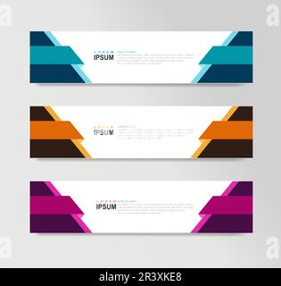 Templates of horizontal web banner website header SEO ads flyer invitation card Place for a photo Stock Vector