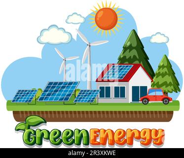 Alternative green energy vector concept illustration Stock Vector