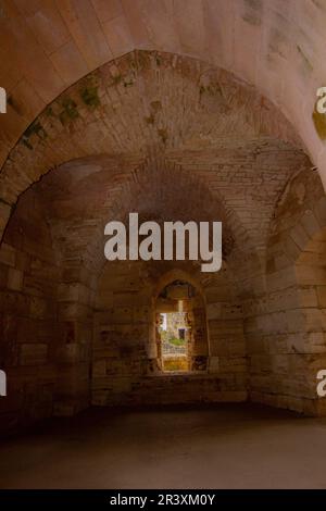 Krak (Crac) des Chevaliers, also called (Castle of the Kurds), and formerly Crac de l'Ospital, is a Crusader castle in Syria and one of the most impo Stock Photo