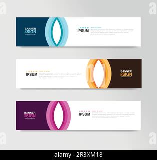 Templates of horizontal web banner website header SEO ads flyer invitation card Place for a photo Stock Vector