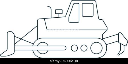 Bulldozer icon. Monochrome simple sign from construction instruments collection. Bulldozer icon for logo, templates, web design and infographics. Stock Vector