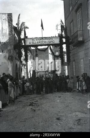 Historical image from the beginning of the 20th century, Porreres, Majorca, Spain. Stock Photo