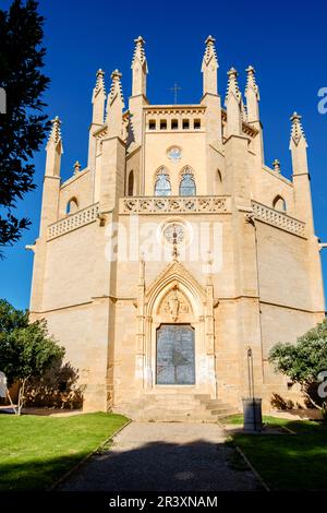 capilla, obra del arquitecto Bartomeu Ferrà, segundo tercio del siglo XIX, casas de Sa Torre, Llucmajor, Mallorca, balearic islands, Spain. Stock Photo