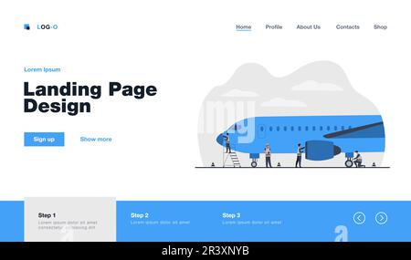 Plane service isolated flat vector illustration Stock Vector Image ...
