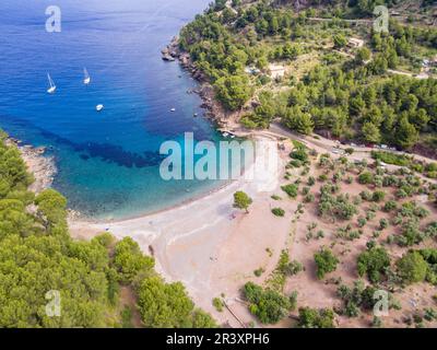 Cala Tuent, municipio de Escorca, Paraje natural de la Serra de Tramuntana, Mallorca, balearic islands, Spain. Stock Photo