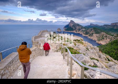Colomer viewpoint, Mirador de sa Creueta, Formentor, Mallorca, Balearic Islands, Spain. Stock Photo