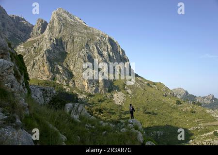 Morro d'en Pelut, 1319 metros. Escorca.Sierra de Tramuntana.Mallorca.Islas Baleares. España. Stock Photo