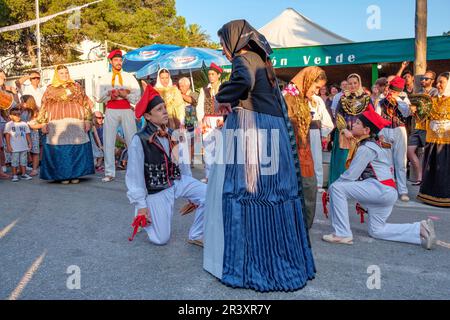 ball pagès, tipica danza ibicenca, Portinax, Ibiza, balearic islands, Spain. Stock Photo