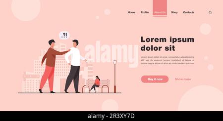 Man asking question other man in park Stock Vector