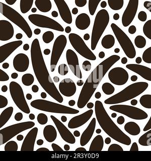 Seamless pattern groovy polka dot Abstract retro art aesthetic 70s style. Trendy 1960s color silhouette groovy background. Cute vintage design in Stock Vector