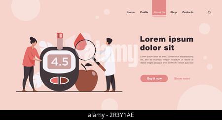 Doctors testing blood for sugar and glucose Stock Vector