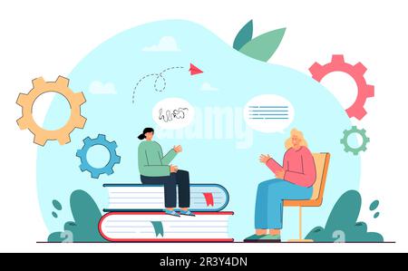 Cartoon child talking to pathologist Stock Vector