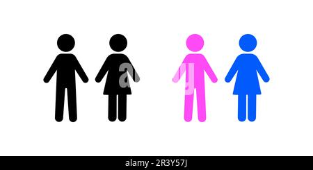 Man and woman icons. Restroom icon, toilet sign. Vector graphic. Stock Vector